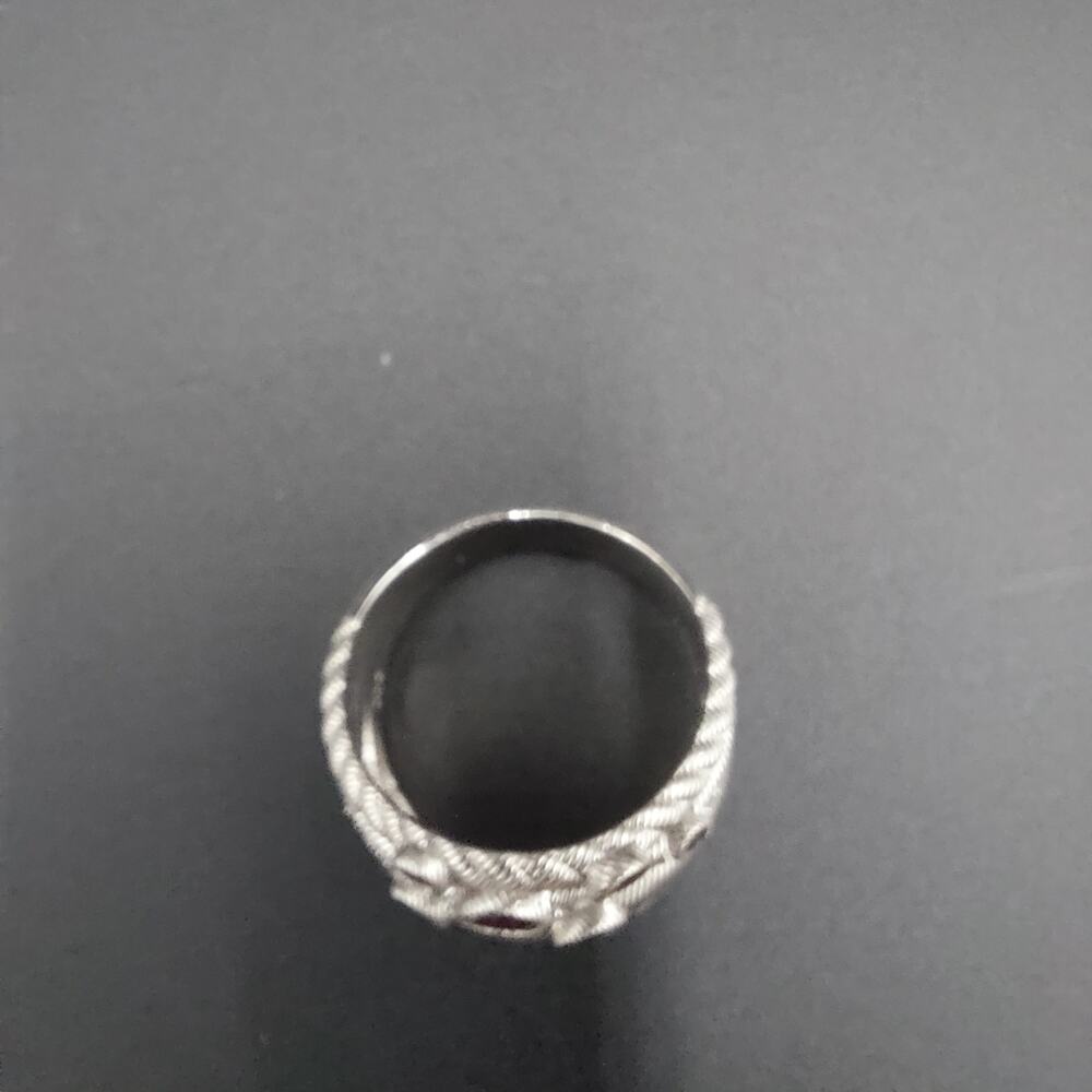 Sterling Silver 925 Judith Ripka Rhodolite Garnet Vintage Ring Stacked Size 10.5 - Picture 5 of 5
